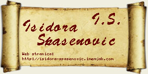 Isidora Spasenović vizit kartica
